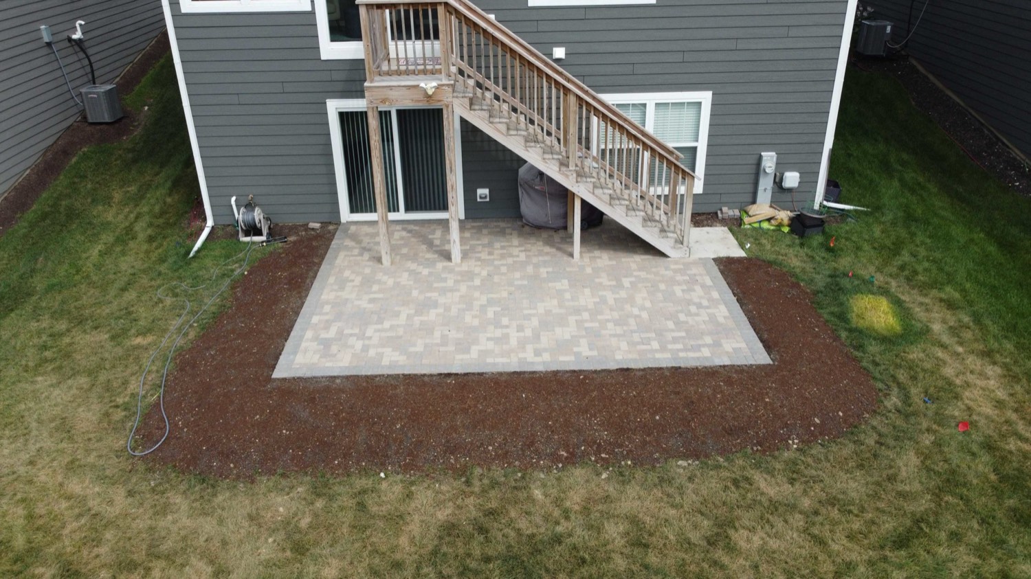 Backyard paver patio in Woodridge