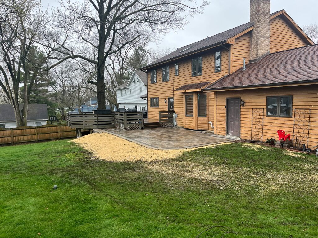 Paver Patio & Double Border